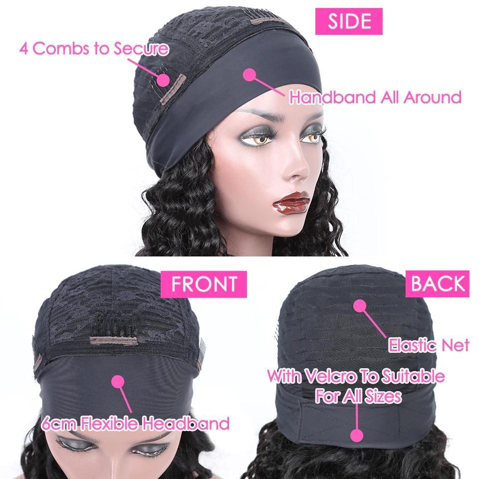 Headband Wig Kinky Straight Human Hair