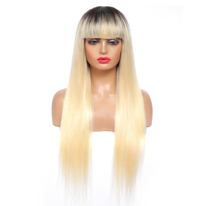 Human Hair Wig with Bangs