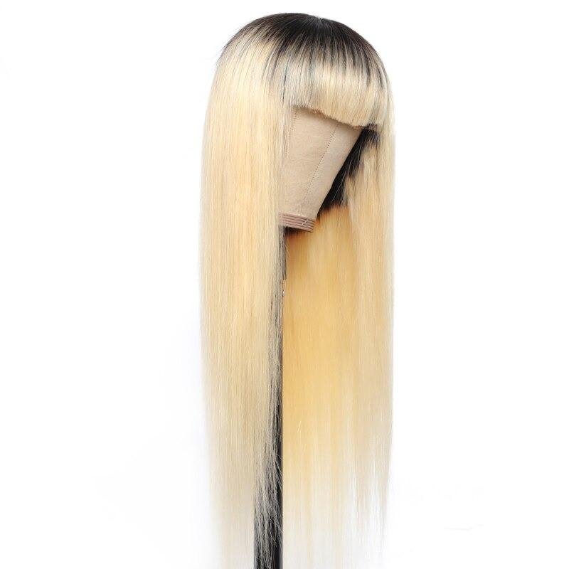 Human Hair Wig with Bangs