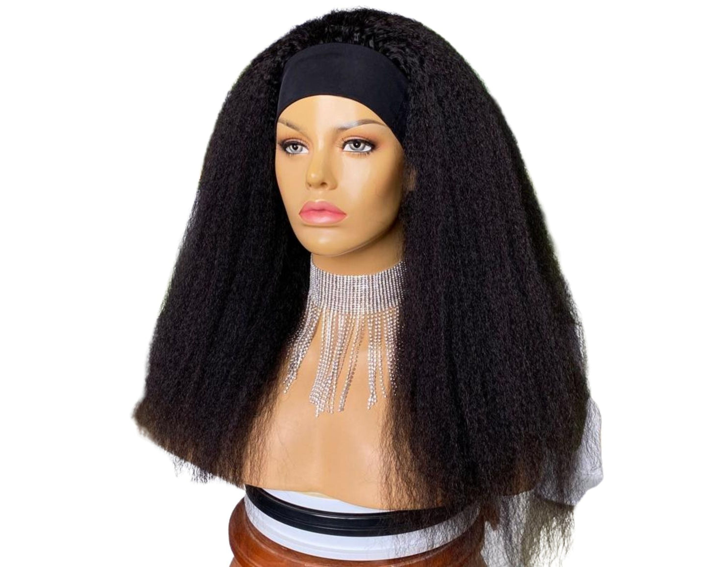 Headband Wig Kinky Straight Human Hair