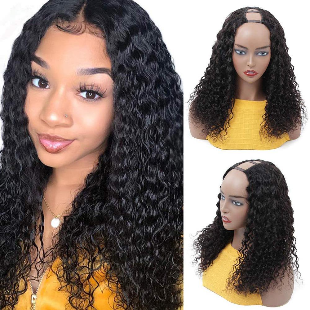U Part Wig Water Wave Human Hair Wig