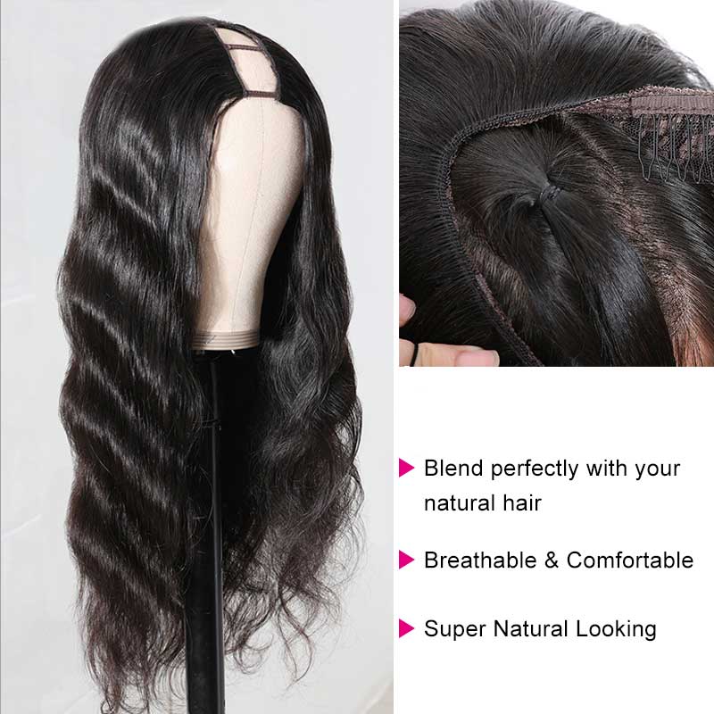 U Part Wig Body Wave Human Hair Wig