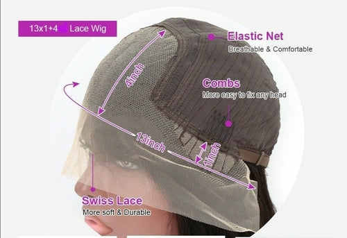 T part Lace Transparent Human Hair Wig