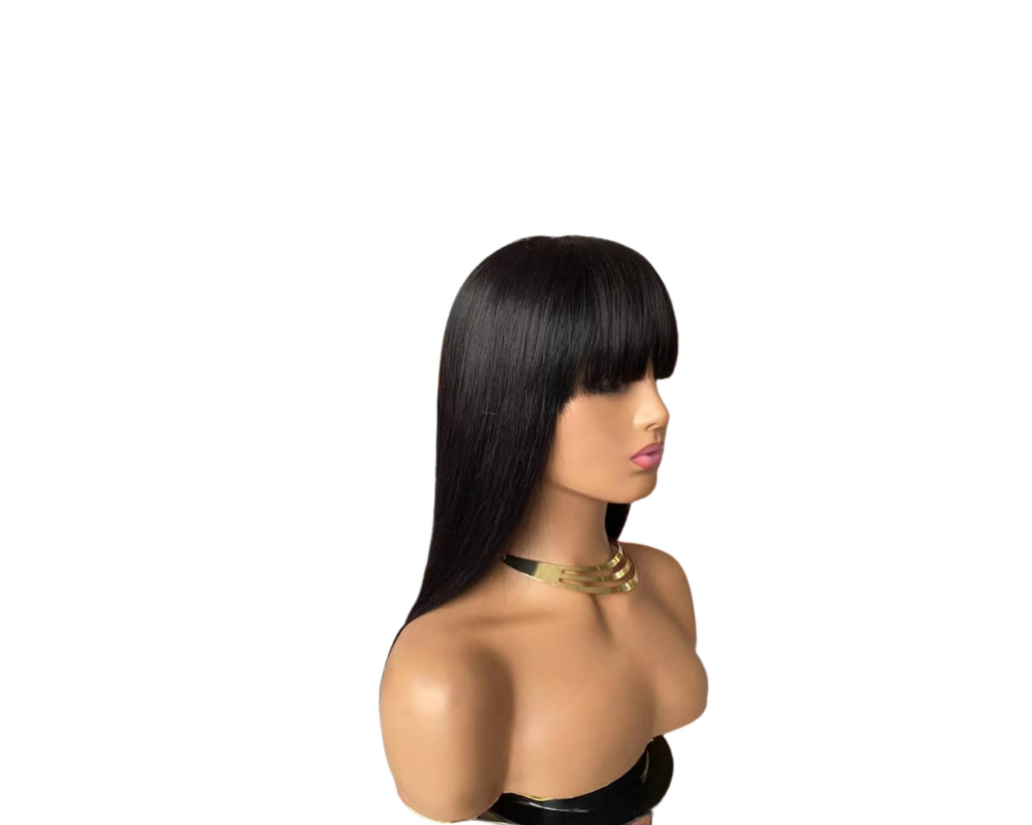 Straight Human Hair Wigs With Bangs