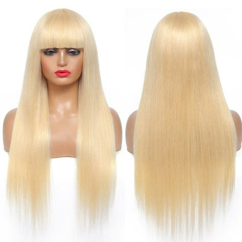 Human Hair Wig with Bangs