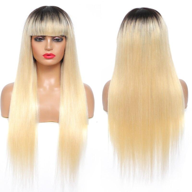 Human Hair Wig with Bangs