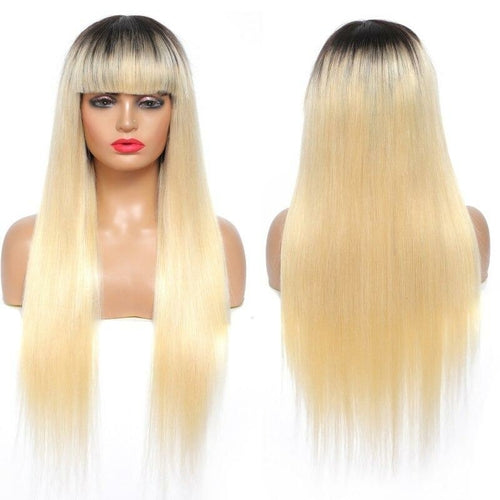 Human Hair Wig with Bangs