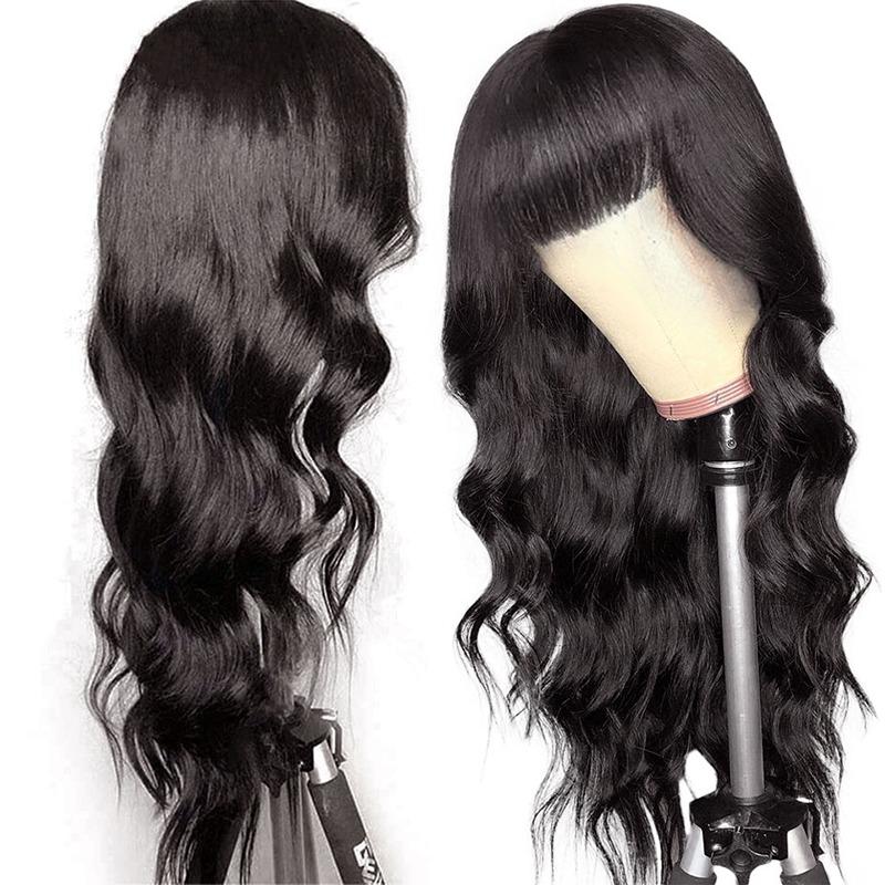 Body Wave Human Hair Wig With Bangs
