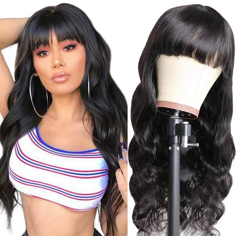 Body Wave Human Hair Wig With Bangs
