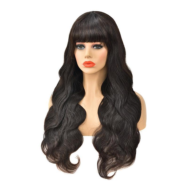 Body Wave Human Hair Wig With Bangs
