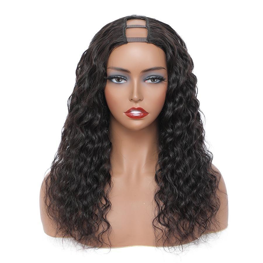 U Part Wig Water Wave Human Hair Wig