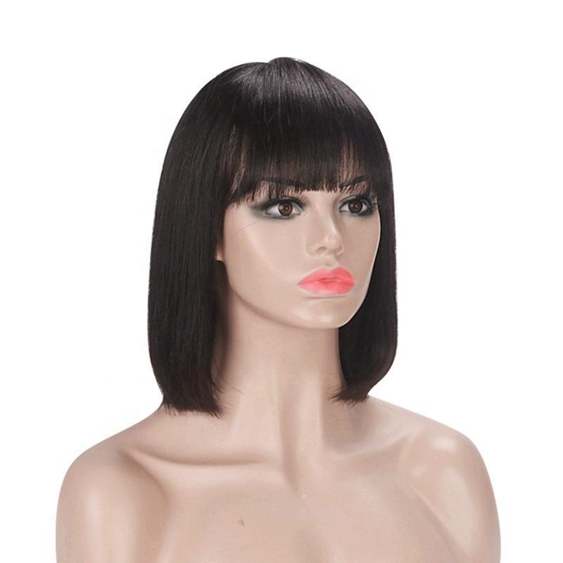 Straight Bob Human Hair Wig with Bangs
