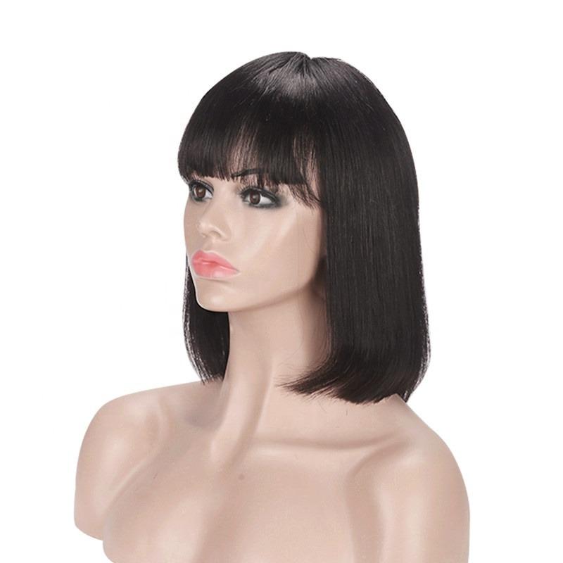 Straight Bob Human Hair Wig with Bangs