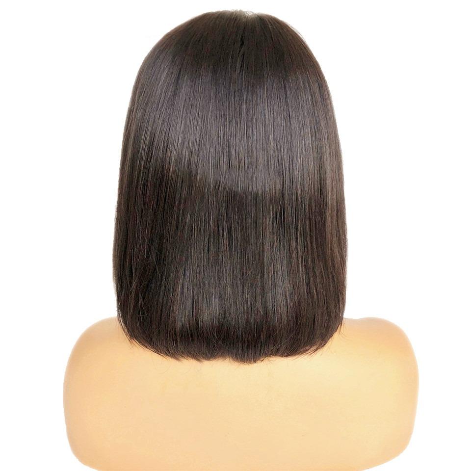 Straight Bob Human Hair Wig with Bangs