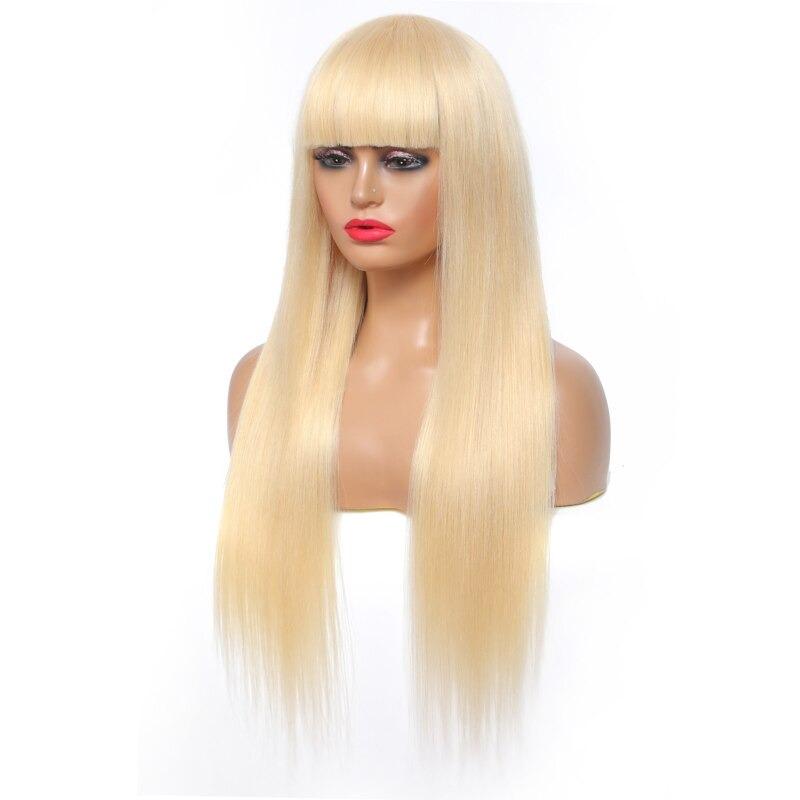 Human Hair Wig with Bangs