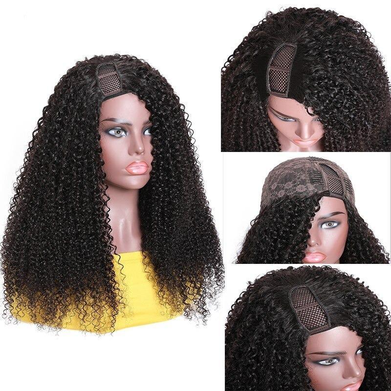 U Part Wig Kinky Curly Human Hair Wig