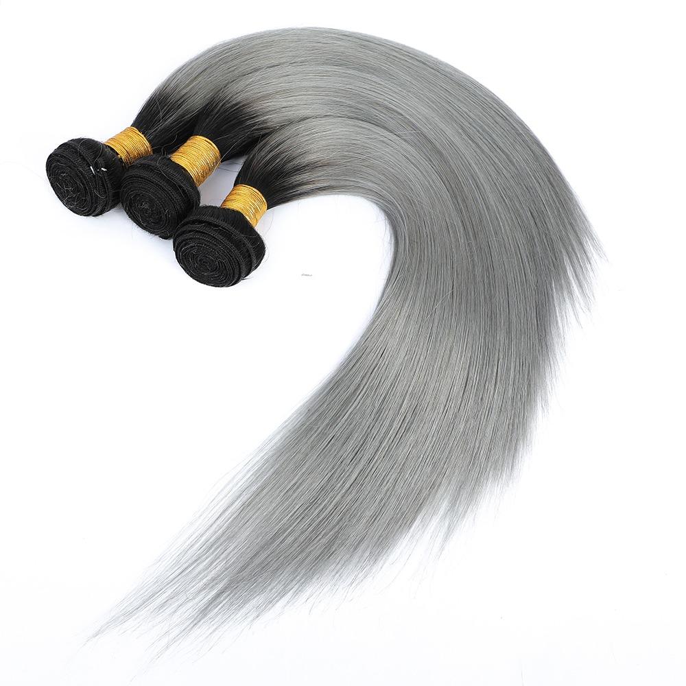 Gray Silver Straight Bundles