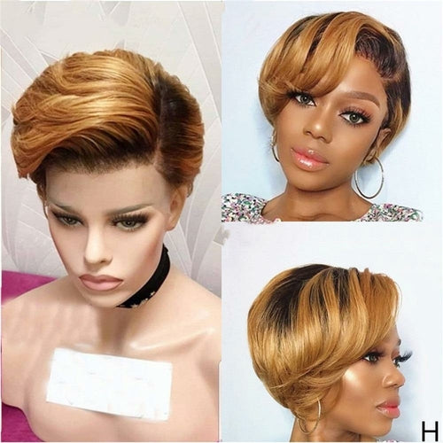 Ombre Short Bob Pixie Cut Hair Wigs
