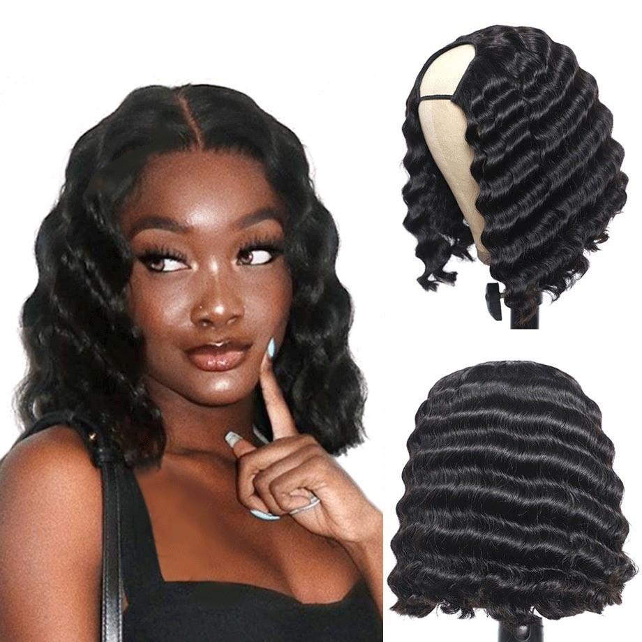 Short Bob U Part Human Hair Wig
