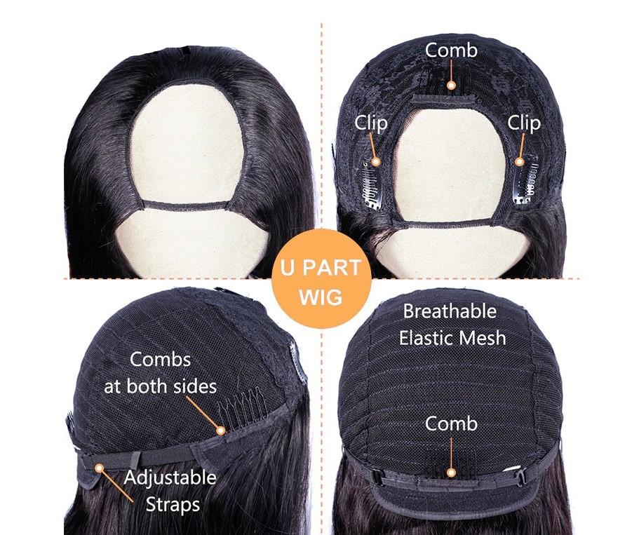Short Bob U Part Human Hair Wig