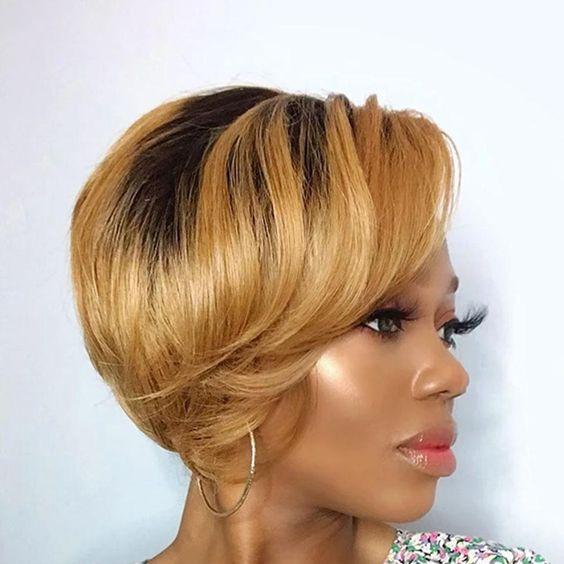 Ombre Short Bob Pixie Cut Hair Wigs