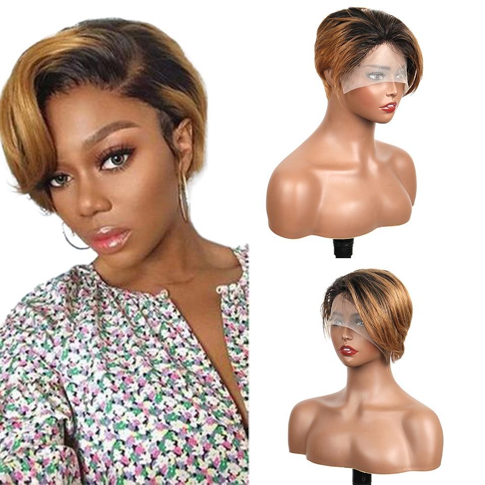 Ombre Short Bob Pixie Cut Hair Wigs