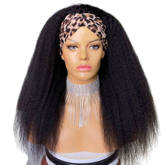 Headband Wig Kinky Straight Human Hair