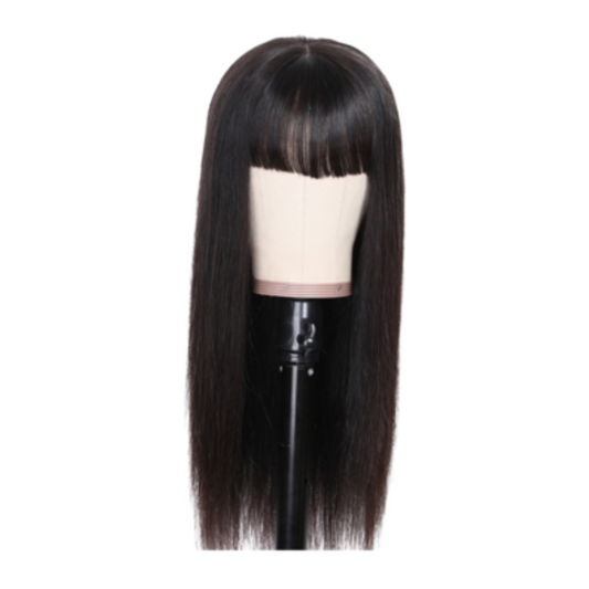 Straight Human Hair Wigs With Bangs