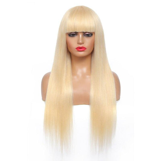 Human Hair Wig with Bangs