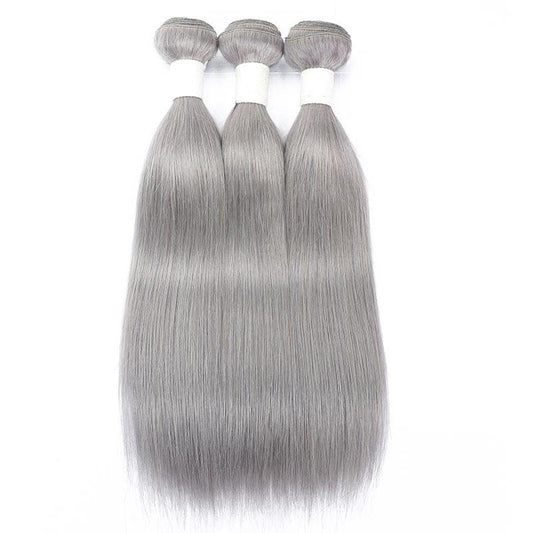 Gray Silver Straight Bundles